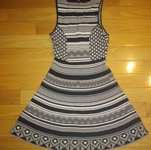 Black and white print dress